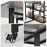 MondeeR Folding Dining Table Grey 120x80x75 cm Extendable with Storage Shelves view 5