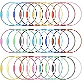 Yuomeaz 30 Pcs Stainless Steel Wire Keychains Cable, 6 inch Extendable Cable Key Ring with Screw Lock, Multicolor Loops for Bag, Key Tags, Luggage, Kitchen Utensils