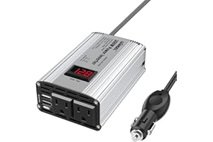 GIANDEL 300W Power Inverter DC 12V to 110V AC Car Inverter with 4.8A Dual USB Car Adapter with LED Display