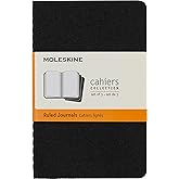 Moleskine Cahier Journal, Soft Cover, Pocket (3.5" x 5.5") Ruled/Lined, Black, 64 Pages (Set of 3)