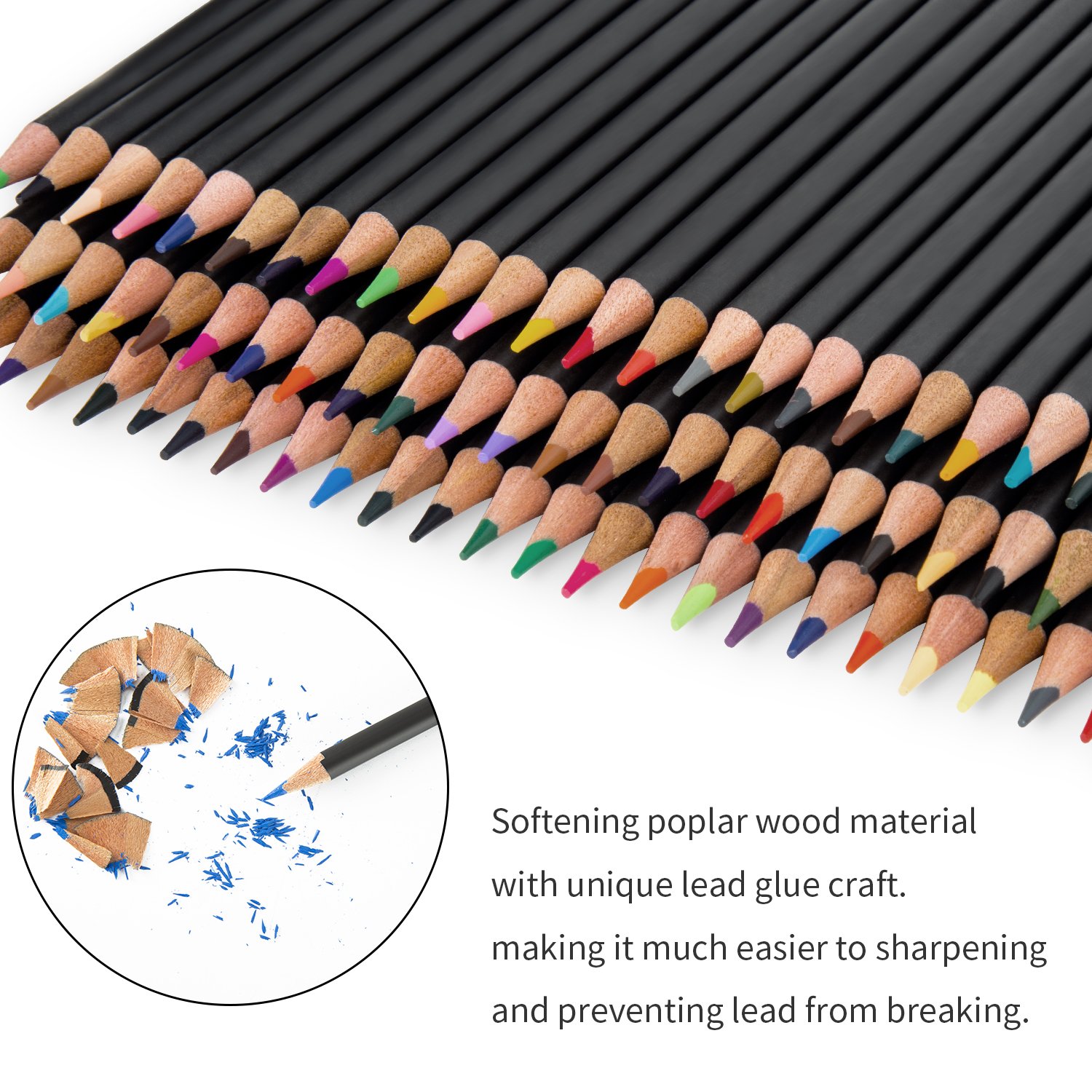 Soucolor 72color Colored Pencils, Soft Core, Art Coloring Drawing