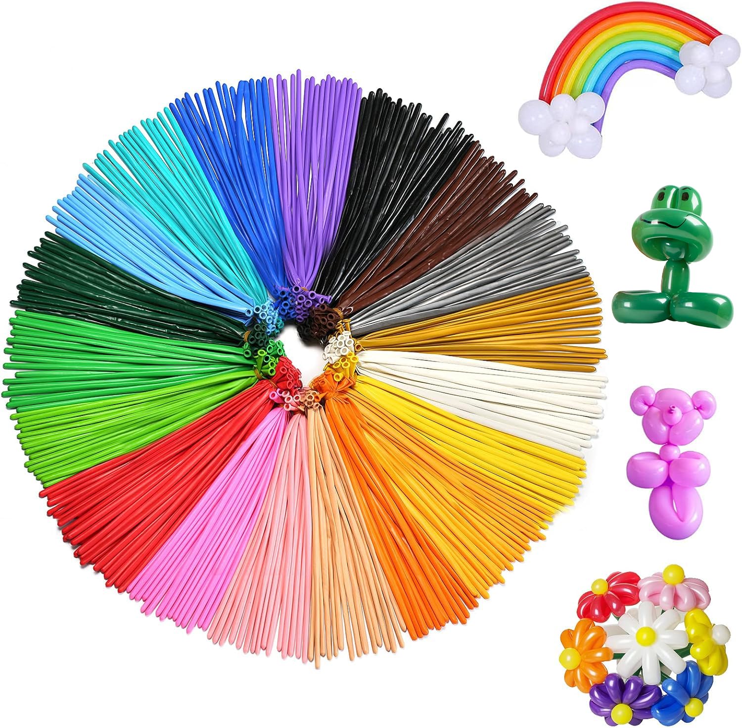 Photo 1 of FOTIOMRG 400pcs Twisting Balloons 260Q Long Balloons for Balloon Animals, 20 Assorted Colors Premium Quality Magic Skinny Modeling Latex Balloon for Birthday Christmas Party Decorations