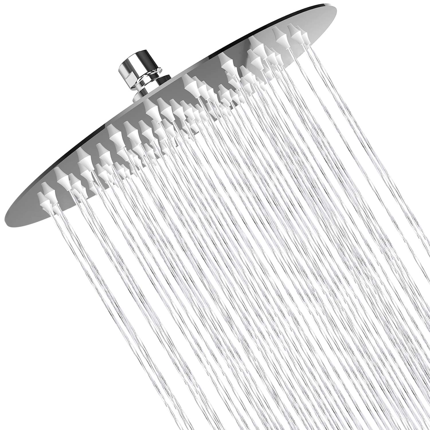 Rain Shower Head High Pressure, WOOPHEN 6 Inch 304 Stainless Steel Rainfall Showerhead, Mirror-Like Look, Swivel Spray Angle, Voluptuous Shower Experience, Easy Installation, Chrome Finish