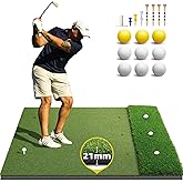 Bltend Dual Turf Golf Mat 31mm: 5x5ft/5x4ft Heavy-Duty Golf Hitting Mats Practice Outdoor/Indoor, Elite Dense Artificial Turf Matt Training Aid for Garage/Simulators/Driving Range/Backyard