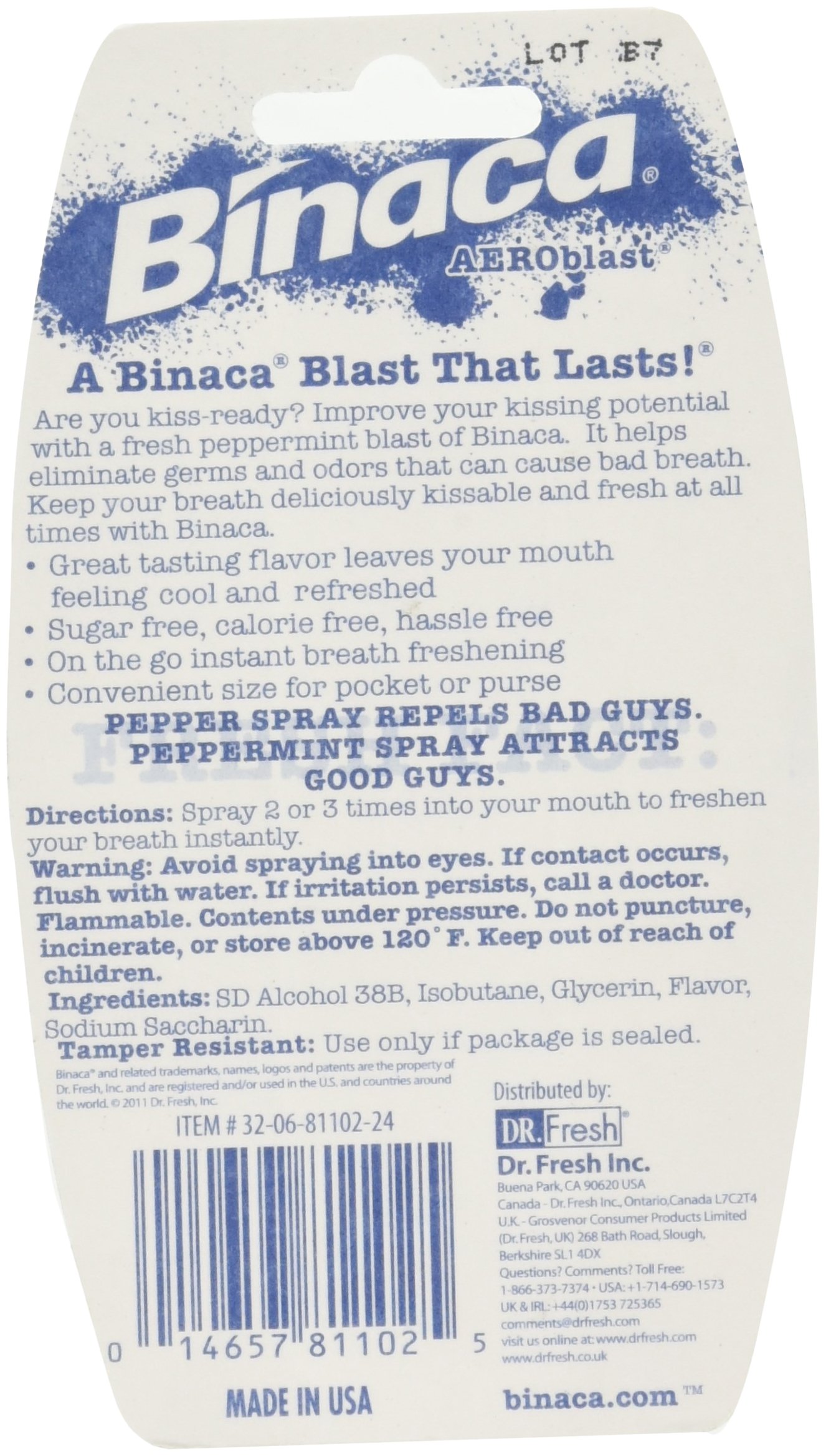 Binaca blast Breath Spray Peppermint flavor (pack of 6) Buy Online in