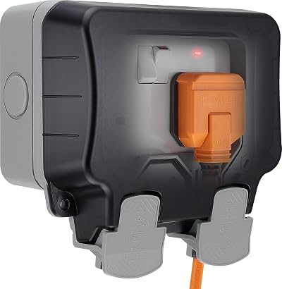 BG Electrical Storm Outdoor Double Switched Socket IP66 Grey 13A WP22