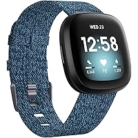 EZCO Bands Compatible with Fitbit Sense/Versa 3, Soft Woven Fabric Watch Strap Women Man Breathable Replacement…