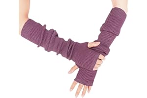 Farlenoyar Warm Cashmere Long Arm Gloves for Women Cozy Winter Fingerless Gloves Soft Arm Warmers,Great Holiday Gift