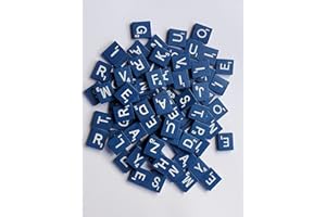 Planet Xpress Wood Scrabble Tiles Set 100 Tiles-Game Replacement,Scrapbooking,Crafts,Messages,Etc. (1 Set (100 Tiles),Blue)