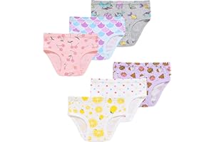 Naivete Girls Underwear Little Kids Cotton Breathable Comfort Briefs Children Panties (Pack of 6)