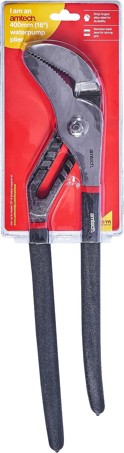 Amtech W5300 400mm (16") Heavy Duty Water Pump Pliers, Black, 16-Inch - Image 4
