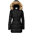 WenVen Women's Winter Thicken Puffer Coat Warm Jacket with Faux Fur Removable Hood