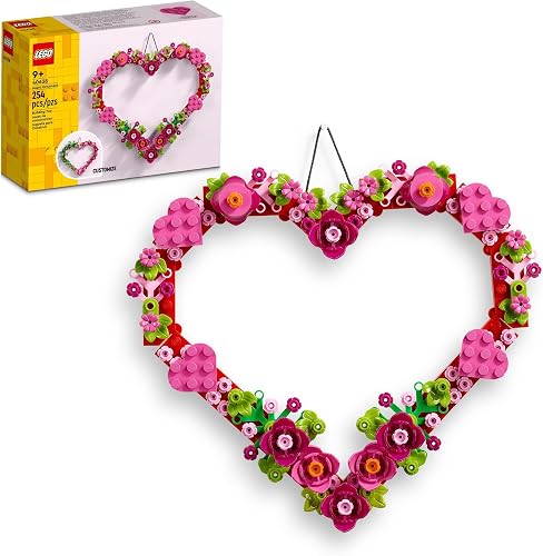 LEGO Heart Ornament Building Toy Set - Fun Arts and Crafts Idea for Girls and Boys, Ages 9+ - Display on The Wall as Home Decoration - 40638