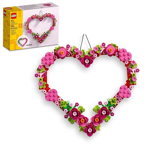 LEGO Heart Ornament Building Toy Set - Fun Arts and Crafts Idea for Girls and Boys, Ages 9+ - Display on The Wall as Home Decoration - 40638