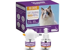 Cat Calming Pheromone Diffuser Kit, Long-Lasting Stress & Anxiety Relief, Reduces Fighting, Spraying & Scratching, Safe & Dru
