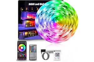 NBBUFF Led Lights for Bedroom 65.6ft (1 Roll) Music Sync Color Changing RGB Led Strip Lights with 60 Keys Remote and App Control, Led Lights for Room Kitchen Party Decor,Home Decor