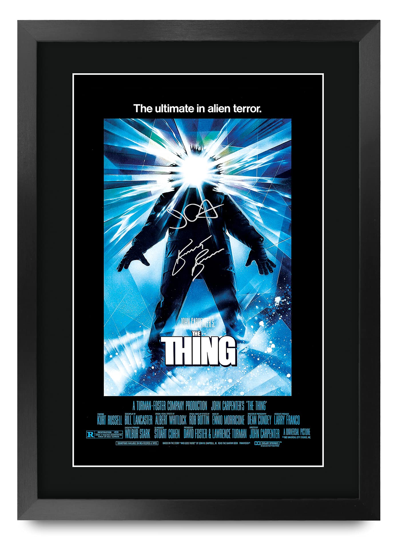 HWC Trading A3 FR The Thing Movie Poster John Carpenter Kurt Russell Signed Gift FRAMED A3 Printed Autograph Film Gifts Print Photo Picture Display…