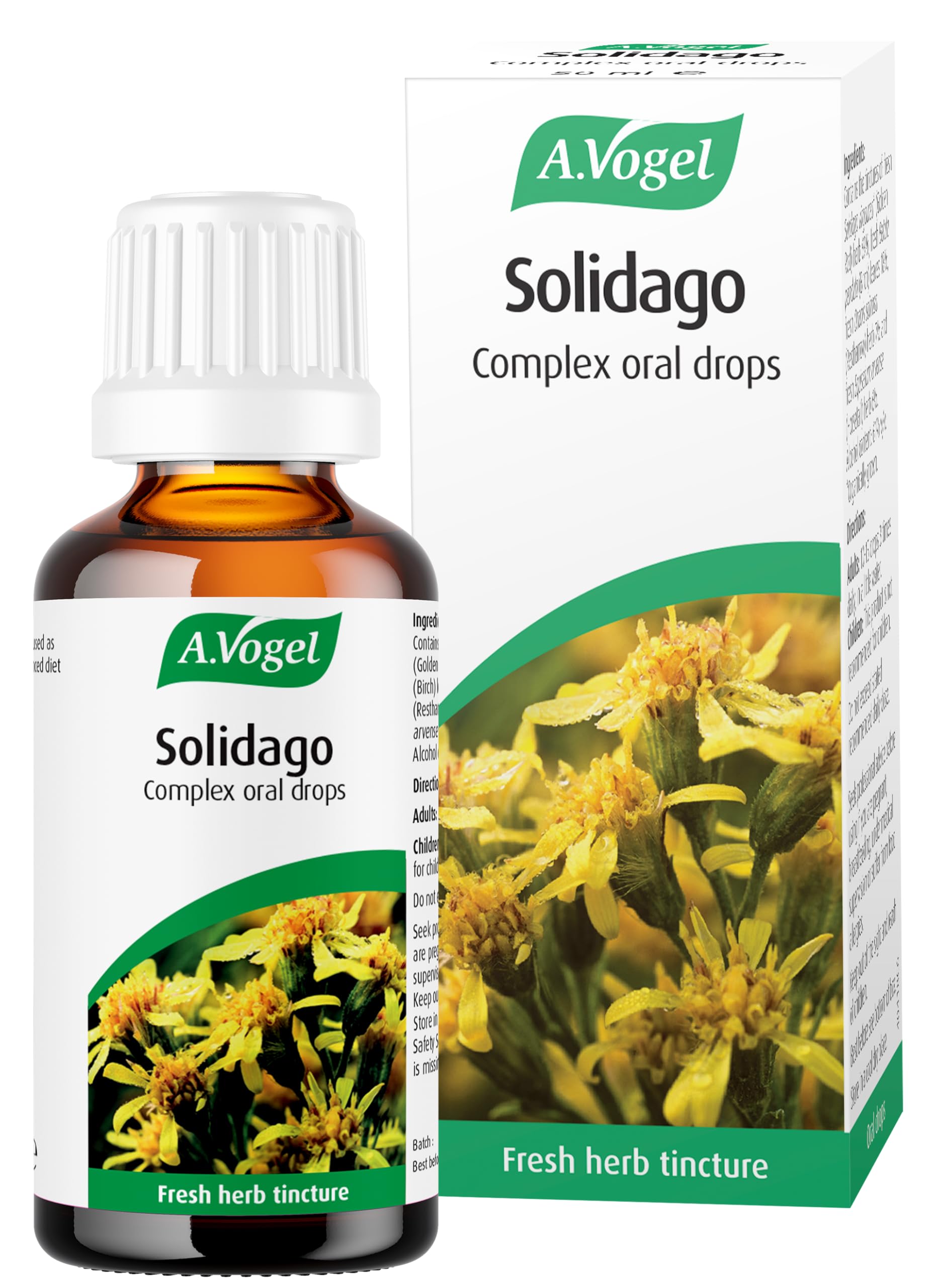 A.Vogel Solidago Complex Drops | Botanical Food Supplement | Fresh Herb Tinctures of Solidago, Birch, Horsetail & Restharrow | Suitable for Vegans | 50ml