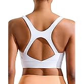 RUNNING GIRL High Impact Sports Bras for Women, High Support Running Strappy Women's Sports Bra with Sewn in Pads