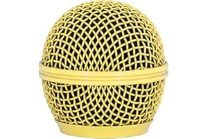 Glomora Replacement Microphone Grille Head, 55x31mm Mesh Mic Grill Cover with Foam Windscreen for SM58 Series, Stainless Stee