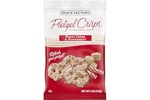 Snack Factory Pretzel Crisps, Holiday White Crème and Peppermint Covered Pretzels, 4 Oz
