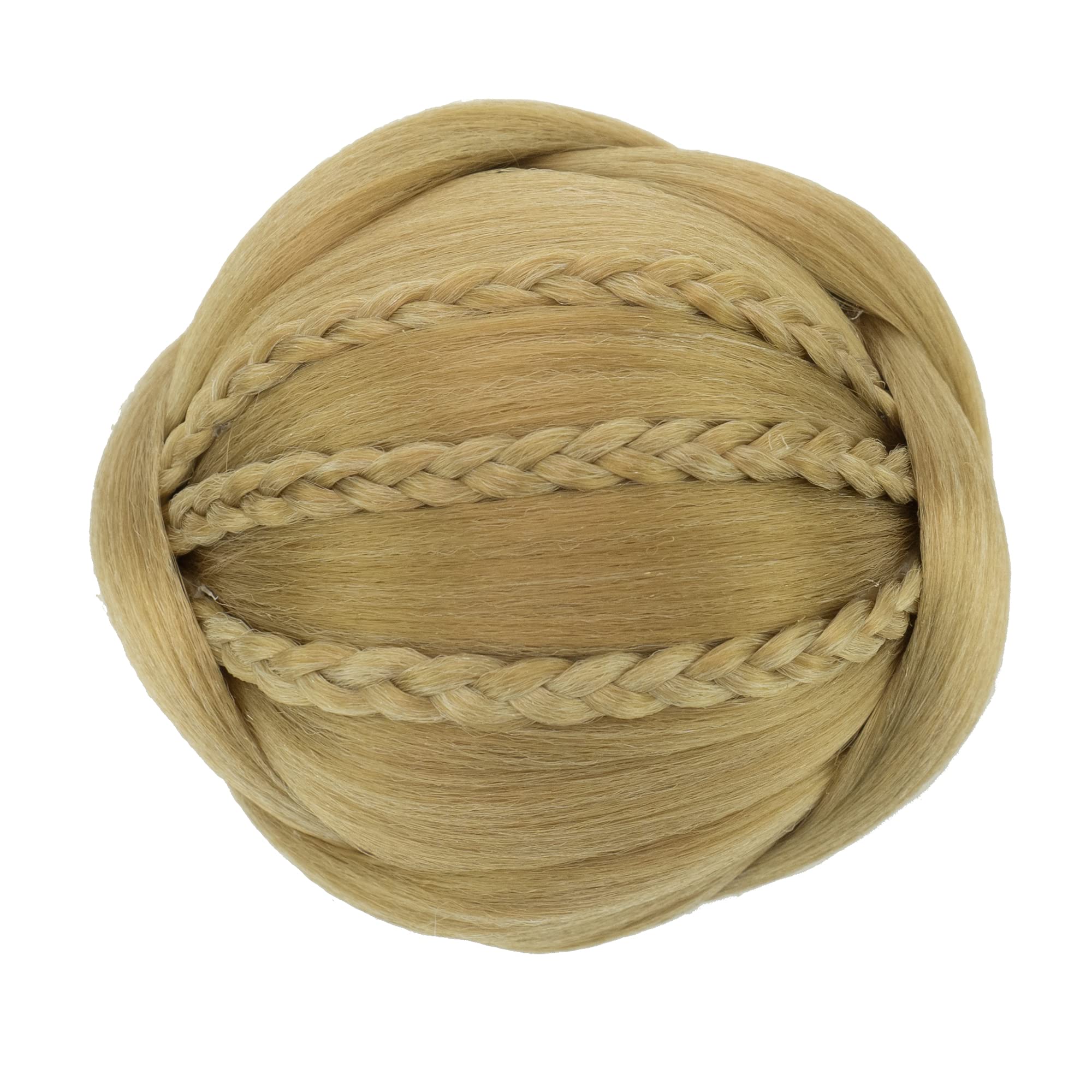 IMISSU Small Size Braided Chignon Dancer Hair Cover Donut Hairpieces Scrunchies Hair Bun Wig Updo Wedding Party for Women (M2 Ash Blonde)