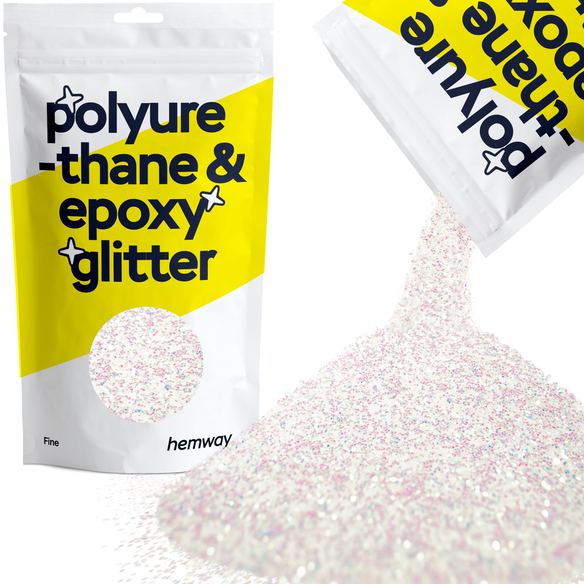 Hemway Resin Glitter Mother of Pearl Iridescent 100g Fine | Polyurethane & Epoxy Glitter for Resin Crafts, Tumblers, Coasters, Floor & Table Art