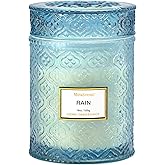 Rain Summer Scented Candles, 19oz Aromatherapy Candles Gifts for Women, Blue Luxury Large Decorative Candles in Glass, Natural Soy Wax for Home
