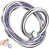 LISEVO Magnetic Phone Ring Holder Compatible with MagSafe - Cell Phone Grip Magnet Removable Finger Ring Grip Stand Cute Girly Kawaii Design for iPhone 17 Pro Max 16 15 14 13 12 Series Quicksand