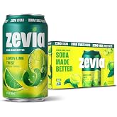 Zevia Zero Calorie Soda, Lemon Lime Twist, 12 Ounce Cans (Pack of 6)