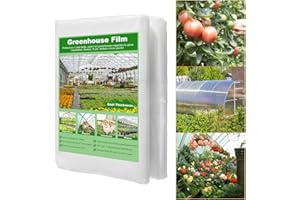 ANSGERY 6 mil Greenhouse Plastic,12FT*25FT Greenhouse Plastic,Plastic Sheeting Heavy Duty,Greenhouse Cover UV Resistant,Green House Plastic Covering