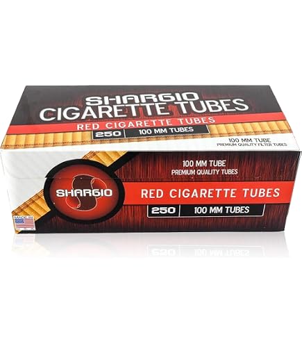 shargio tobacco Red Tubes Full Flavor Contain 100's Filter Tubes 250 Per Pack and Bonus Case : Health & Household Shargio Tubes BLUE King Size
