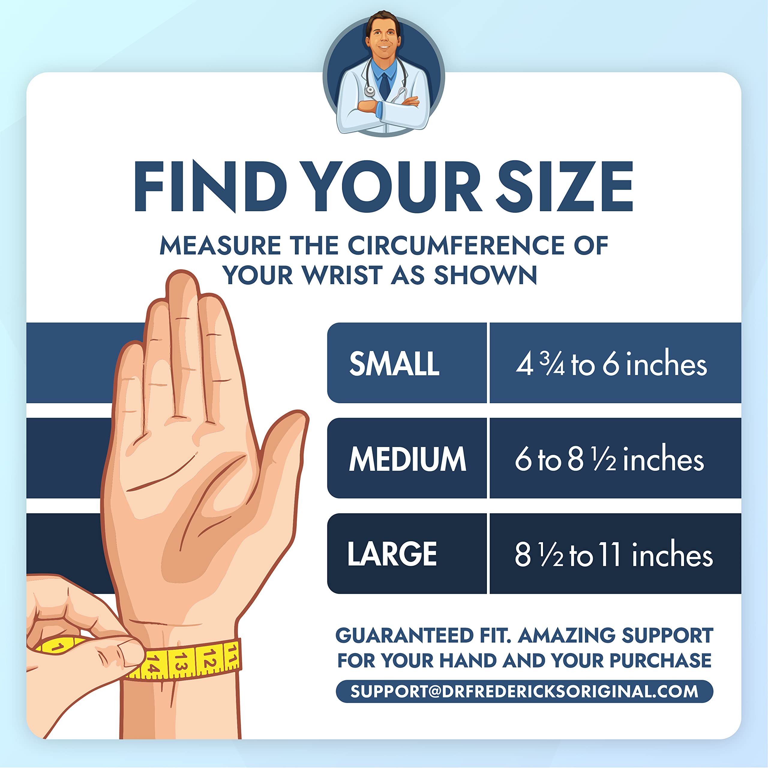 Dr. Frederick's Original Waterproof Thumb & Wrist Brace - 4 ct - Hand Brace for Arthritis, Tendonitis, Carpal Tunnel & Trigger Thumb - Doctor-Developed Spica Splint - Fits Left & Right Hand - Large