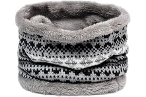 LO SHOKIM Neck Warmer Men Fleece Neck Gaiter Women Scarf Winter Double-layer Thick Circle Loop Infinity Scarf Warm Windproof