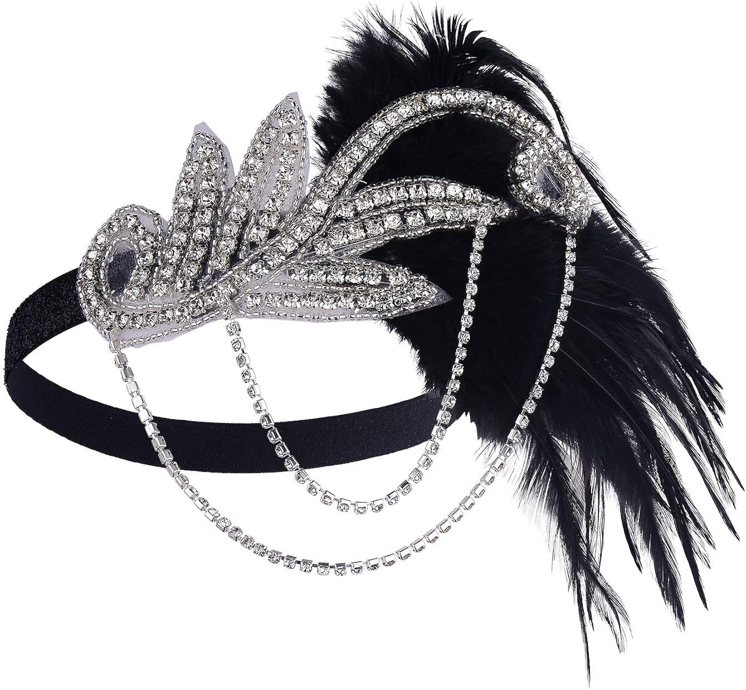 BABEYOND 1920s Flapper Gatsby Costume Accessories Set 20s Flapper Headband Pearl Necklace Gloves Cigarette Holder (Set-32): Clothing