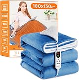 Mia&Coco Electric Heated Blanket Throw 180x130cm Flannel Sherpa 10 Heat Levels