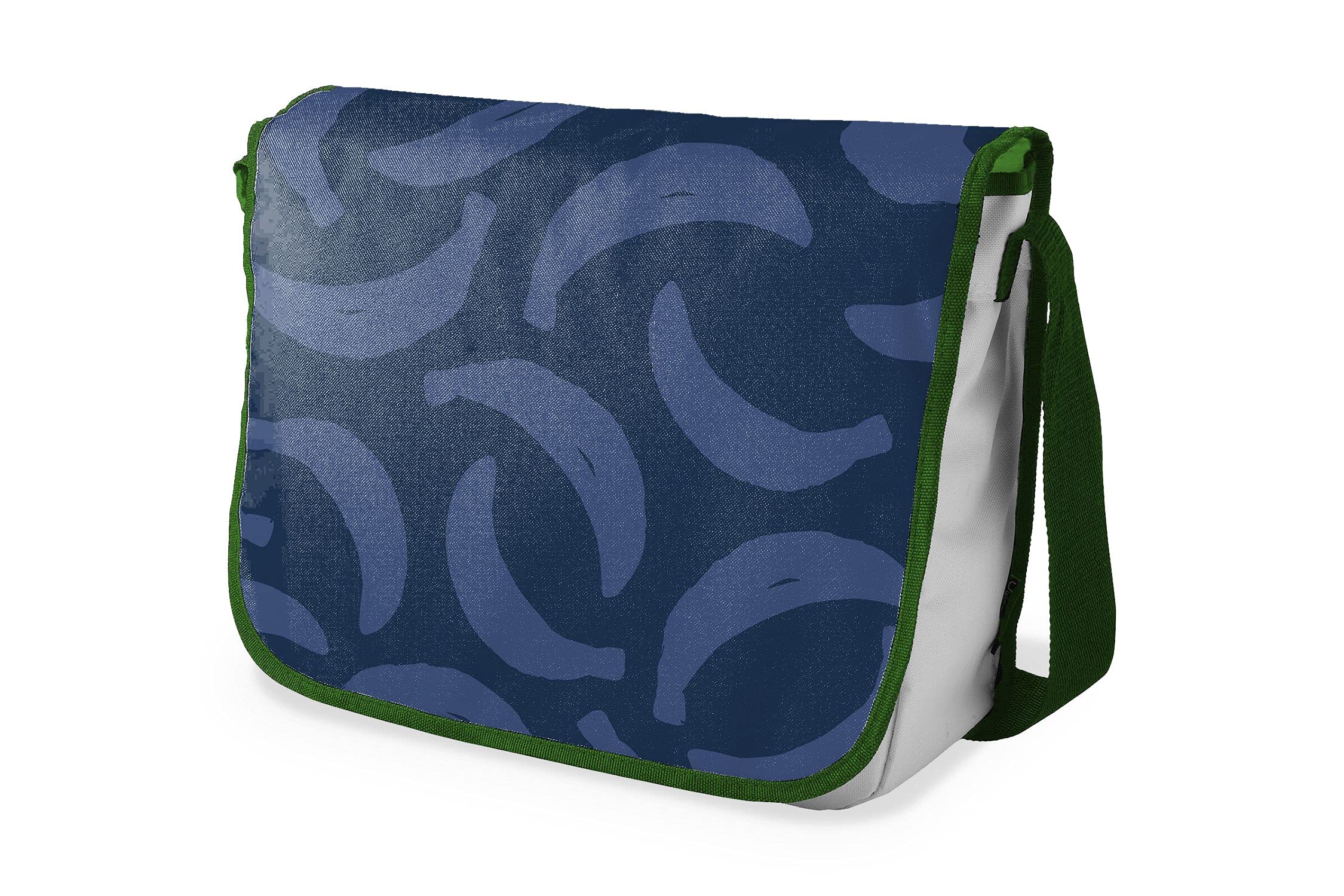 Bonamaison Digitally Printed Messenger School Bag with Khaki Strap for Students, Cross Body Bag, Courier Bag, Shoulder Bag for School, Back to School, Size: 29x36 Cm