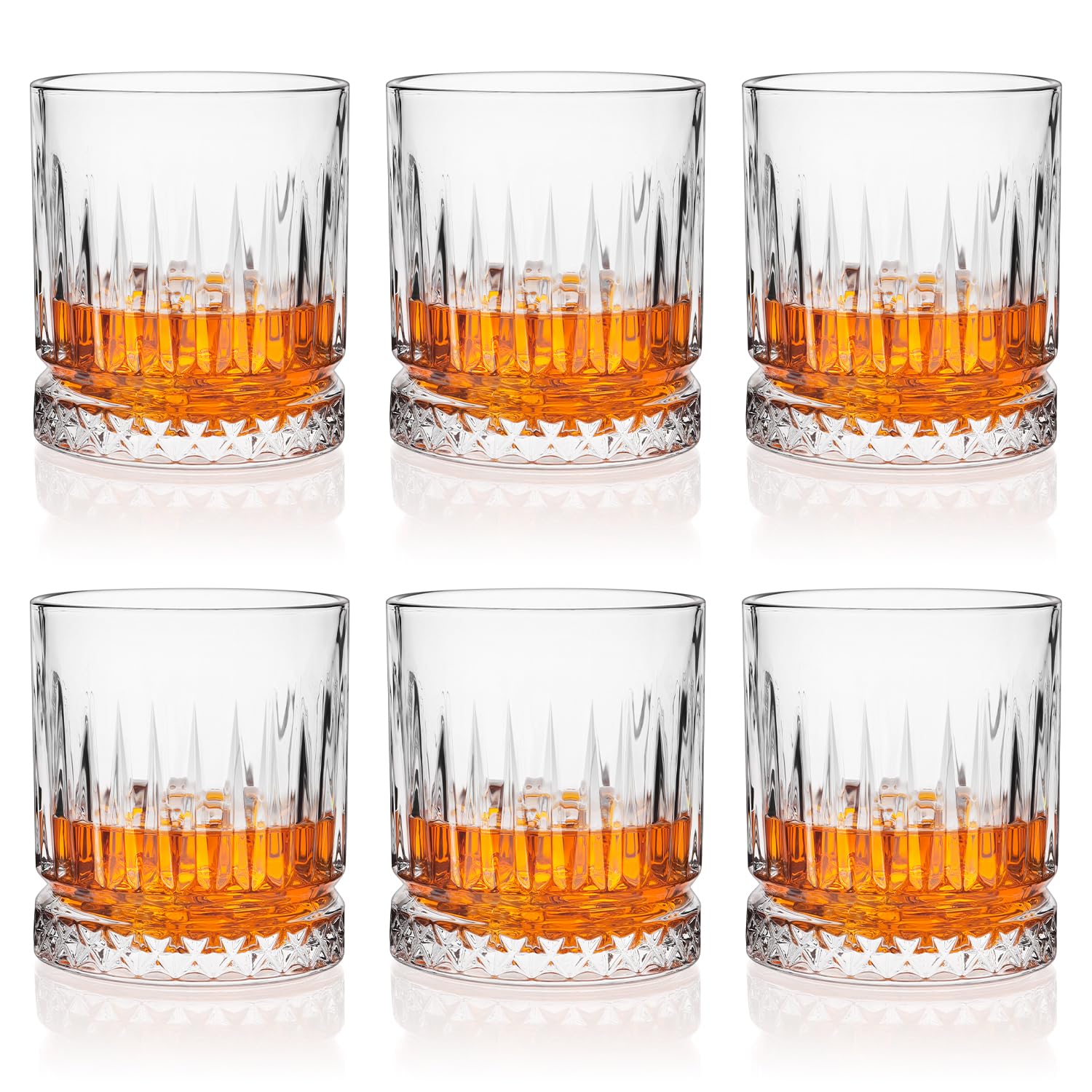 Photo 1 of Cambareign Whiskey Glasses Set of 6, 11oz Old Fashioned Cocktail Glasses, Lead-free Crystal Scotch Bourbon Glass, Whiskey Tumblers for Scotch Bourbon