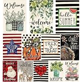 AVOIN colorlife Set of 12 Seasonal Holiday Garden Flags 12x18 Inch | Double sided, weather &amp; fade resistant, outdoor yard decoration, 12 Pack