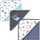 Hudson Baby Unisex Baby Cotton Rich Hooded Towels, Dinosaurs, One Size