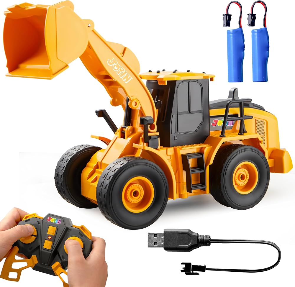 JOYIN Remote Control Front Loader Toy 2.4GHz 600mAh Batteries Lighted Kids Gift