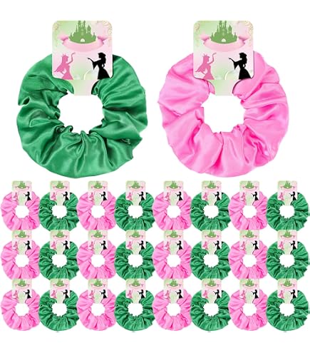 12 Pcs Witch Hair Accessories Glitter Pink Green Bows Scrunchies for Girls 81uq-1UbGeL._AC_UL200_SR200,  main image 3