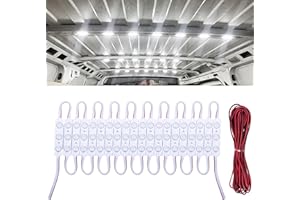 ECOCSTM 60 Led Van Interior Light Kits, 12V Led Light Strip, Cargo Van Accessories, Ceiling Work Lights Kit, Enclosed Trailer Lights for Truck Vans RV Boats Caravans, 20 Modules(White)