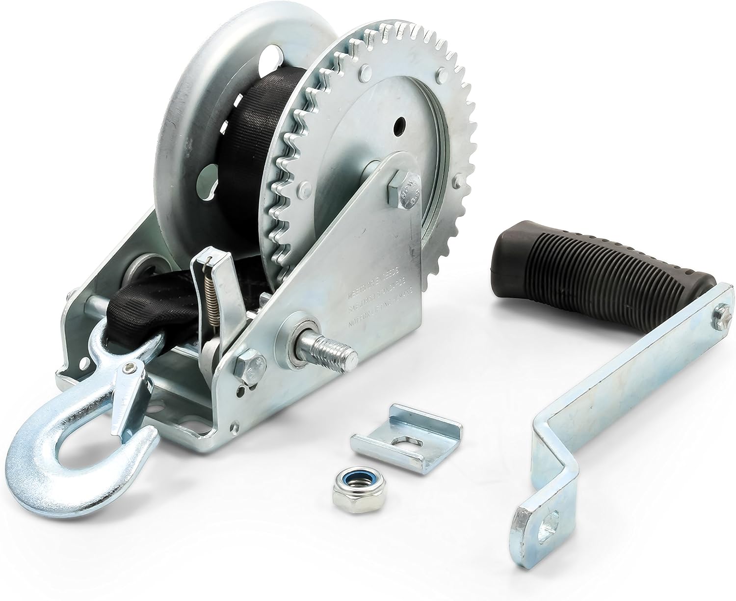 Camco Heavy Duty Steel Marine Towing Winch- Corrosion Resistant | 1,2000 lb Capacity| Durable Gears Resist Wear & Tear| Resilient & UV Resistant 20’ Strap - (50001): Automotive