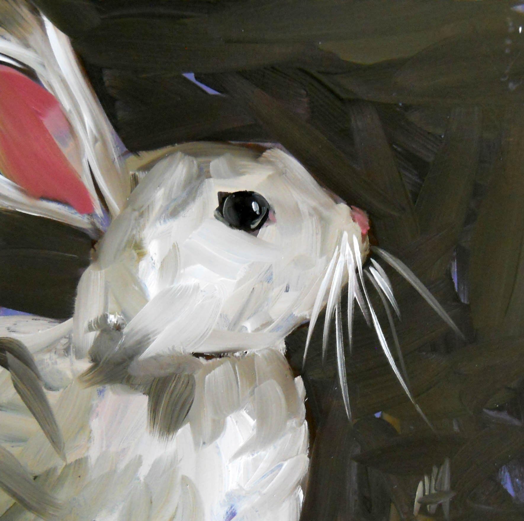 Bunny Rabbit no. 2 art print by Angela Moulton 6 x 6 inches