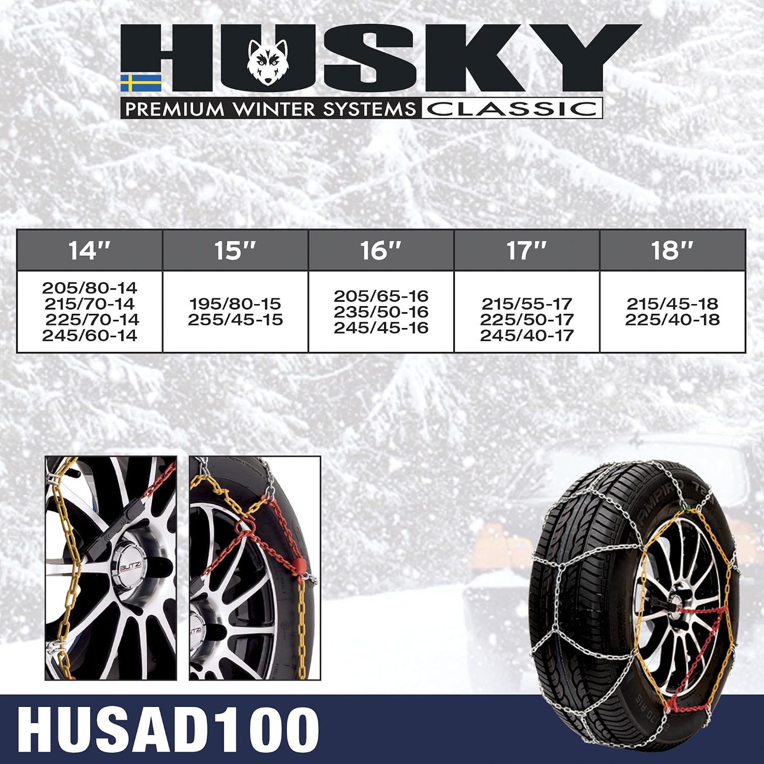 SUMEX HUSA100 KN100 Snow Chains Husky Advance 9 mm, Multicolour - Image 5