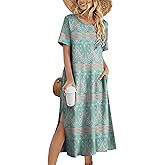 ZEAGOO Women Summer Dress Casual Beach Dress Floral Maxi Split Long Dress 2026 Vacation Dress