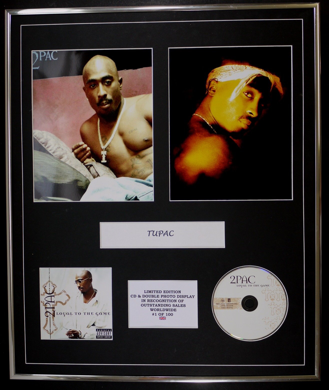 TUPAC/CD & DOUBLE PHOTO DISPLAY/LTD. EDITION/COA/LOYAL TO THE GAME
