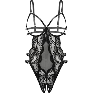 Avidlove Lace Lingerie for Women Strappy Cut Out Sexy Teddy Bodysuit | One Piece Outfits, Adjustable Strap, Mesh Teardrop Fro