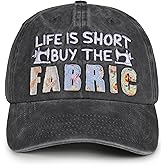 InnoBeta Quilting Gifts Cap for Women - Adjustable Vintage Washed Cotton Embroidered Hat - Gift for Sewing Lovers Crafters - Grey